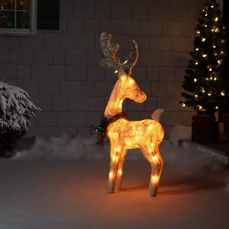 Northlight Lighted Reindeer Outdoor Christmas Decoration - 37.5 - Clear Lights