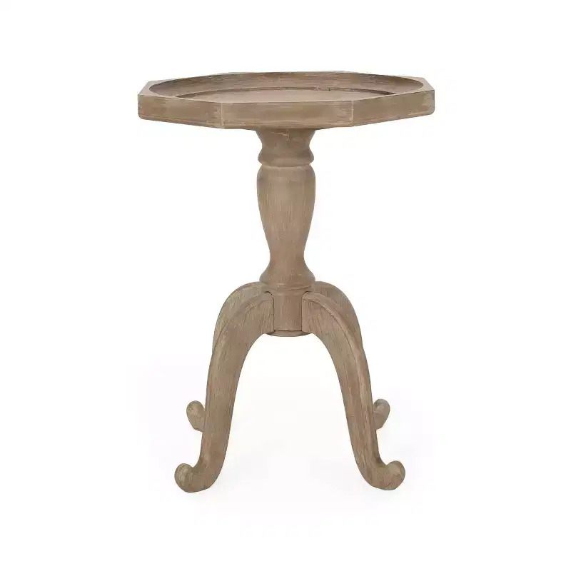Catawissa French Country Accent Table with Octagonal Top Natural - Christopher Knight Home: Elegant Spider Leg Base, Faux Wood Finish