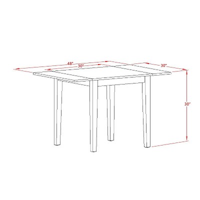 HomeStock 3-Piece Natural Brown Oak Finish Solid Wood Top Dining Table Set