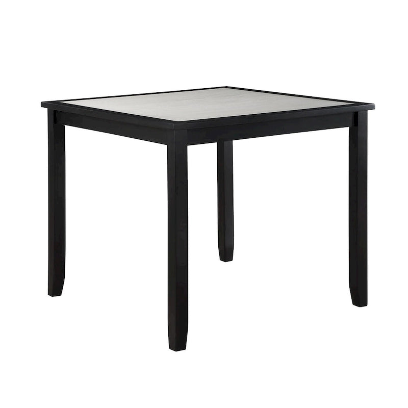 Nick 5 Piece Counter Height Dining Table and Chairs Set, Black, White