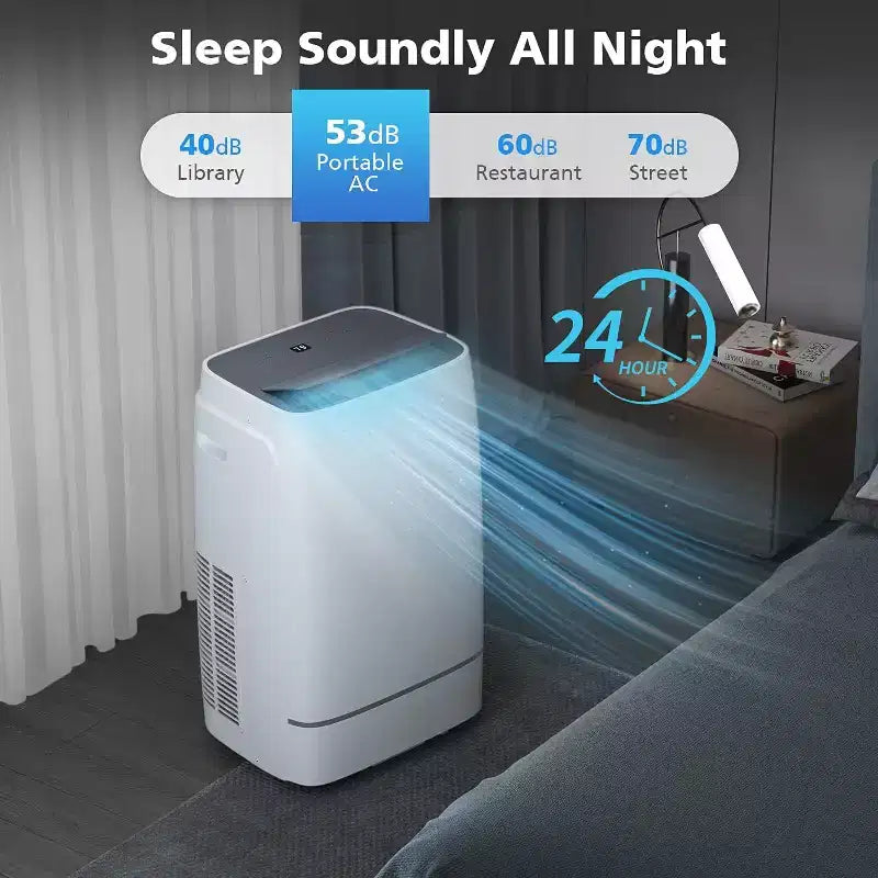 Portable Air Conditioner, 13000 BTU for Room up to 600 sq.ft, Dehumidifier & Fan, Portable AC with 3 Fan Speeds, 24H Timer, Remote Control