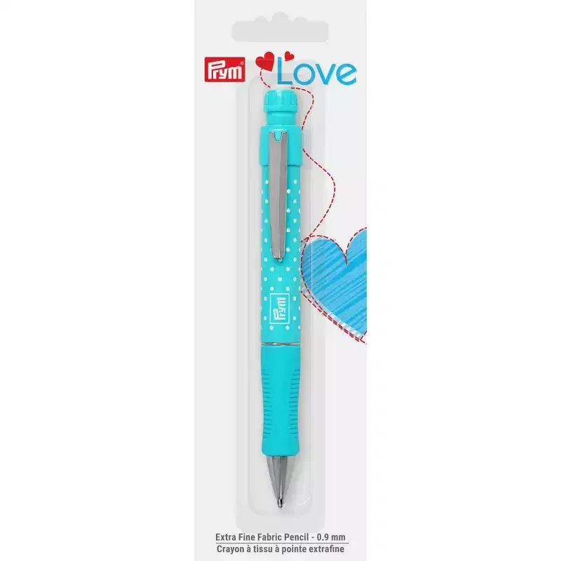 Prym 0.9mm Love Extra Fine Fabric Mechanical Pencil Turquoise: Sewing & Quilting Tool, Manual Craft Hand Tool, Plastic