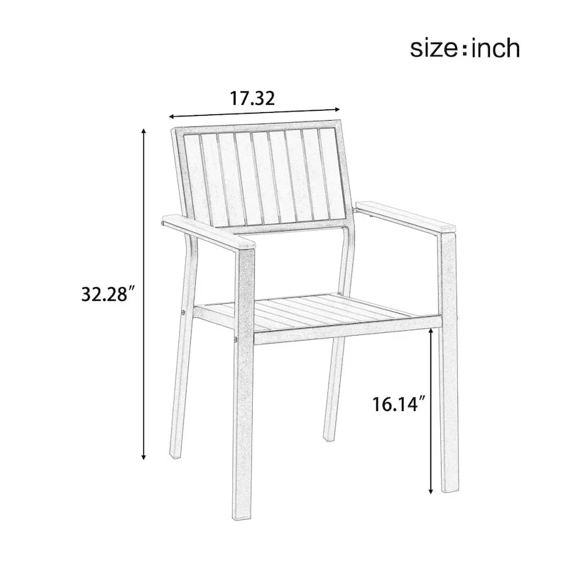7-Piece Outdoor Extendable Dining Set with Extendable Table and 6 Armrest Chair