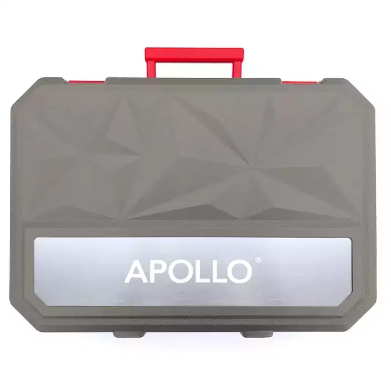 Apollo Tools 95pc Mechanics Tool Kit: Steel Alloy, Red, Household Hand Tool Set, Includes Pliers & Wrench, DT1242