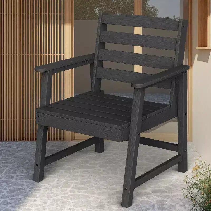 TUYOHW Outdoor Dining Chairs Set of 1,Single Oversized Patio Dining Chairs,HDPE Patio Chairs for Backyard,Balcony,Fade-resistant & Eco-Friendly