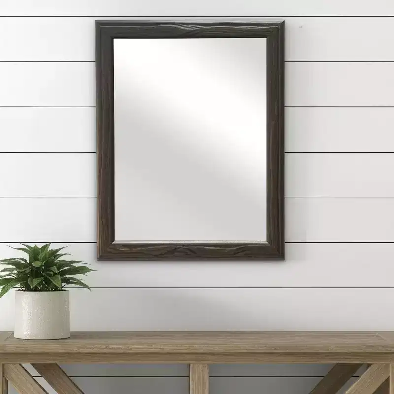 HomeRoots 20 Black Solid Wood Accent Mirror