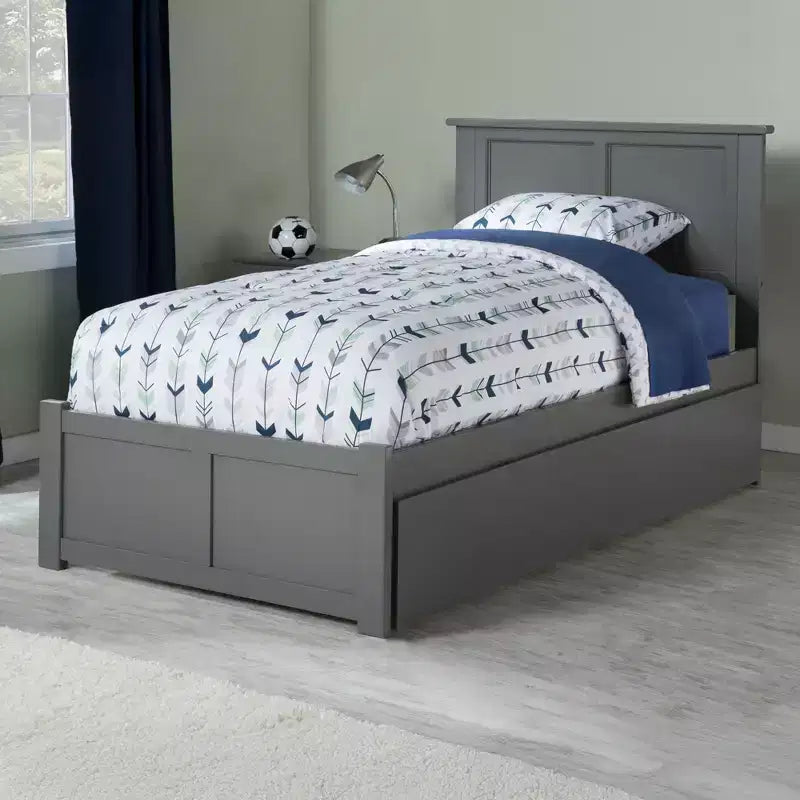 HomeStock 41.34 in.H Gray Twin Size Freestanding Headboards with Mattress Platform