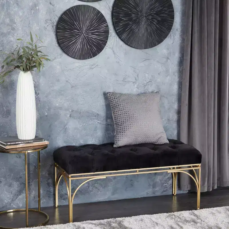 Rectangular Glam Velvet Bench - Olivia & May