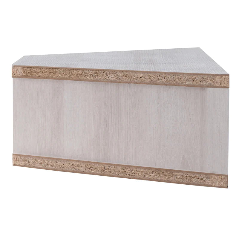 47 Corner Floating TV Stand, 3 Shelves, Transitional Style, Space-Saving Wall Mount