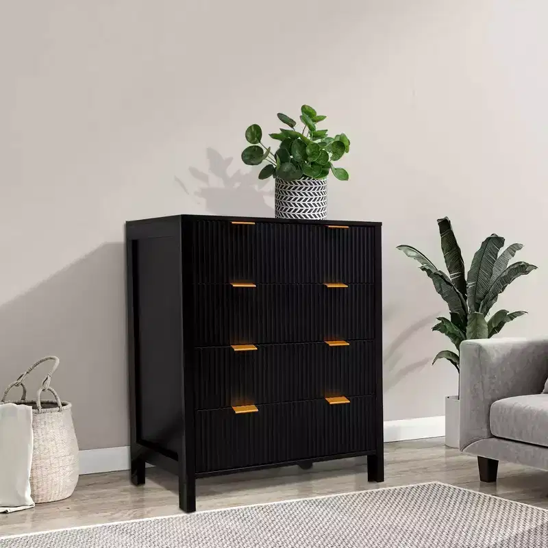 4 Drawer Waveform Fluted Panel Dresser
