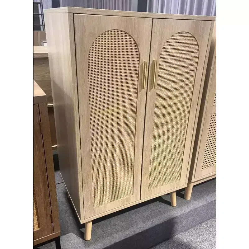 Door Curved Rattan Cabinet - High Version, Elegant Design, Improved Durability, Expanded Space, Easy Assembly