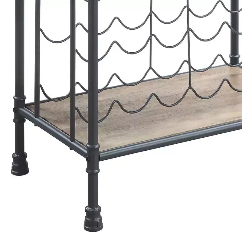 26 Brantley Wine Rack Antique Oak and Sandy Gray Finish - Acme Furniture