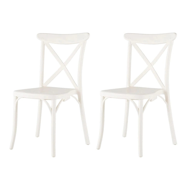 Xenia Plastic Resin Outdoor Dining Side Chairs (Set of 2)
