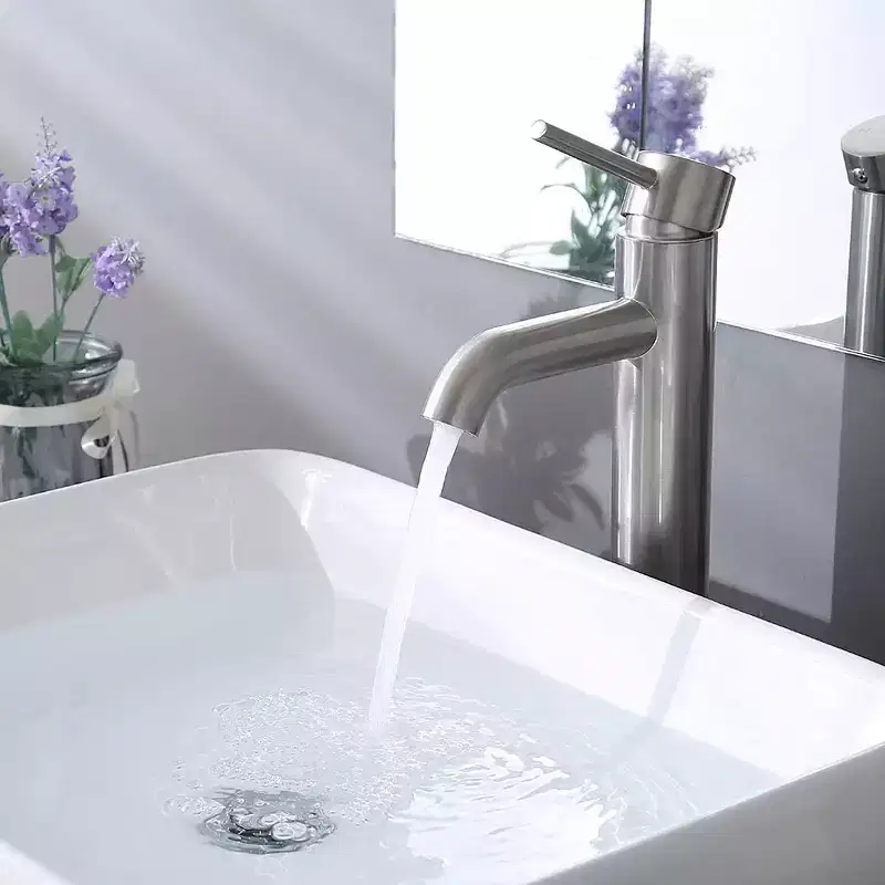Yescom 12 Modern Bathroom Lavatory Vessel Sink Faucet Single Handle Brushed Nickel
