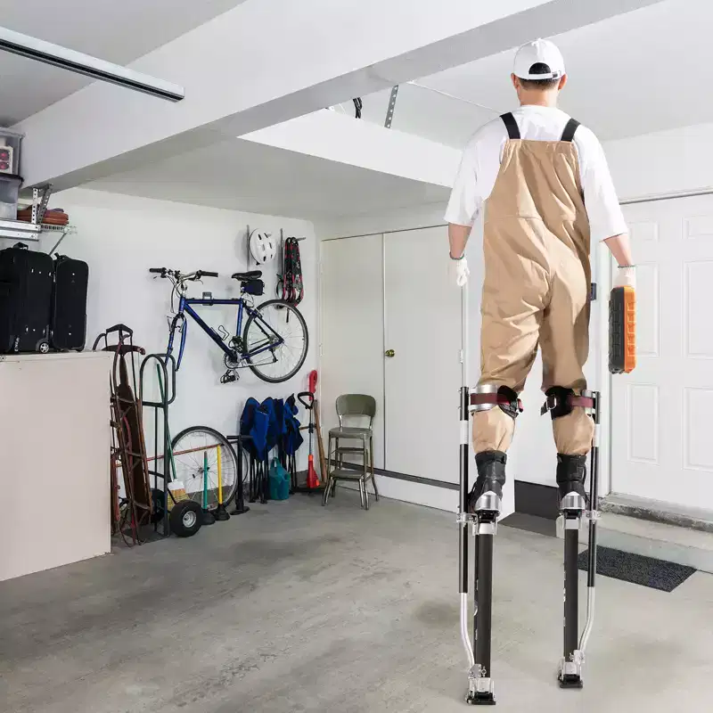 VEVOR Drywall Stilts, 24''-40'' Adjustable Aluminum Tool Stilts with Protective Knee Pads, Non-slip Work Stilts for Sheetrock Painting, Black