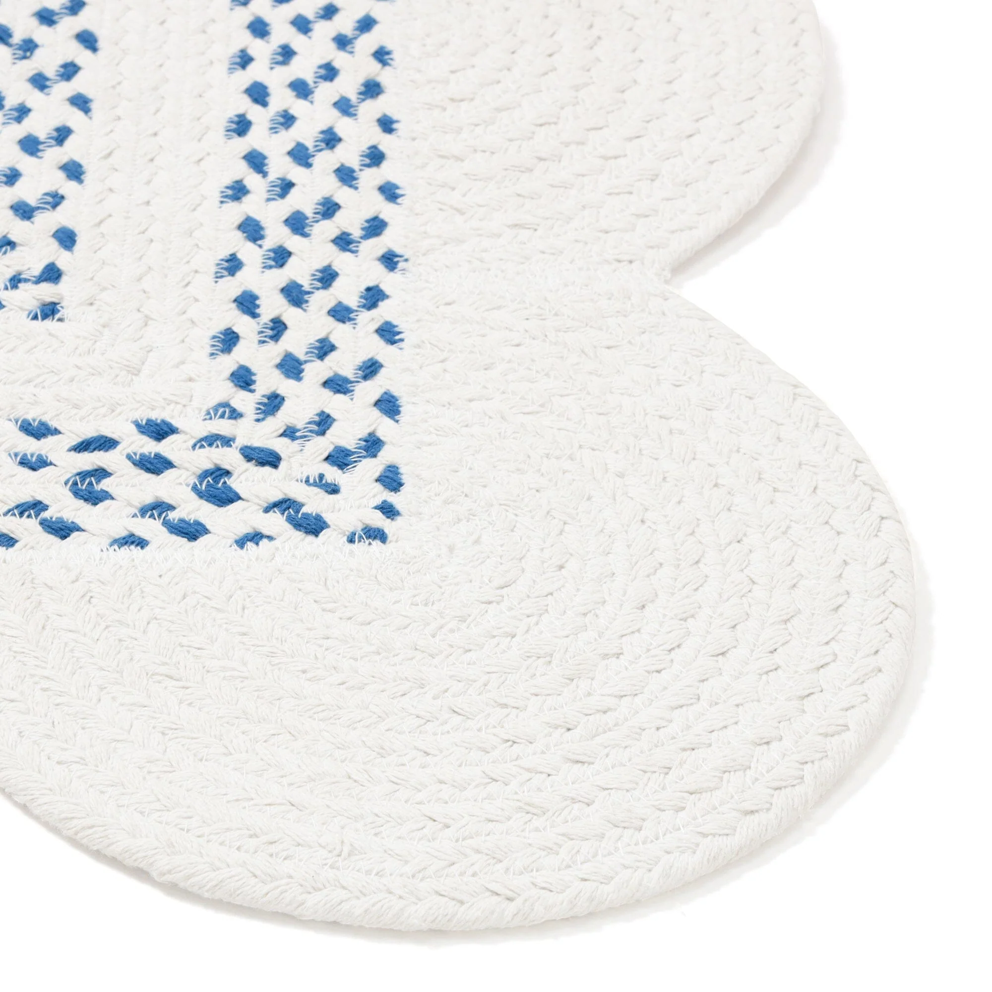 Cotton Rug Medium White x Blue