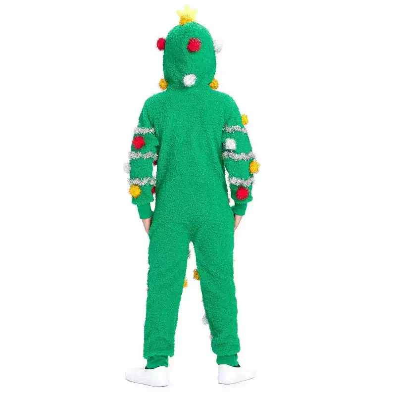 Tipsy Elves Kids Oh Christmas Tree Jumpsuit - Funny One-Piece Christmas Tree Pajamas for Kids