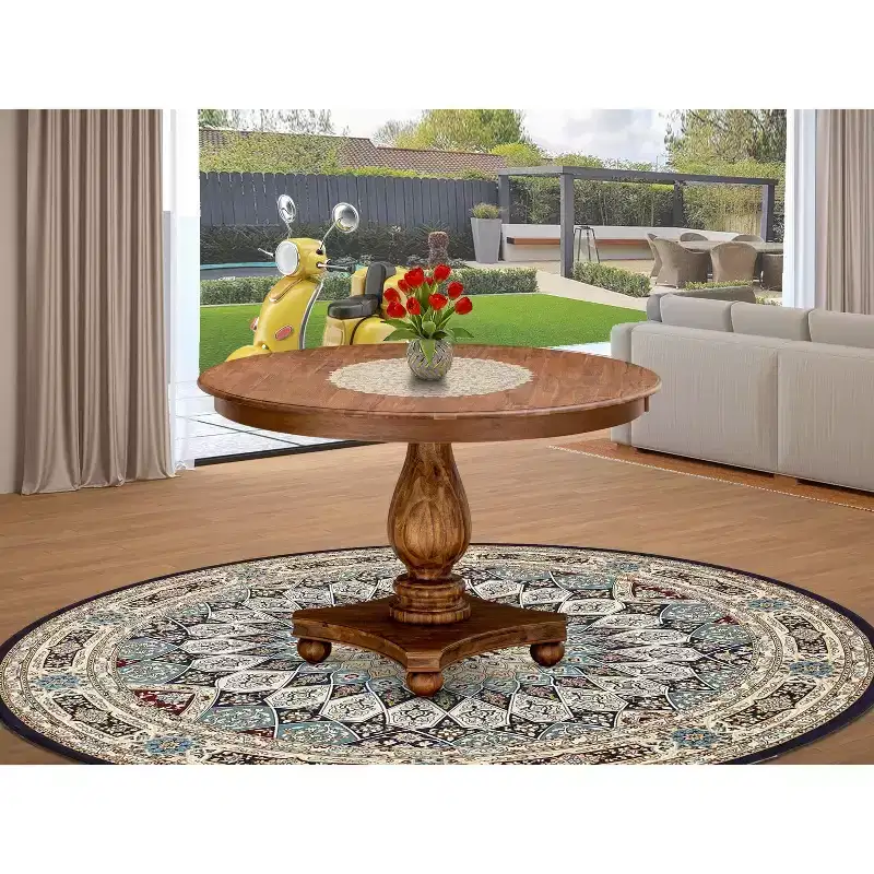 Rubberwood Round Dining Table 30''H x 48'' Diameter