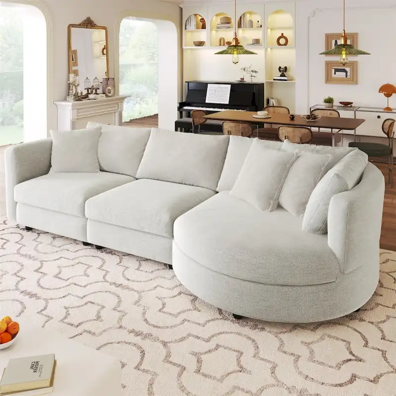Merax Indoor Cushioned Combination Sofas with Curved Seat