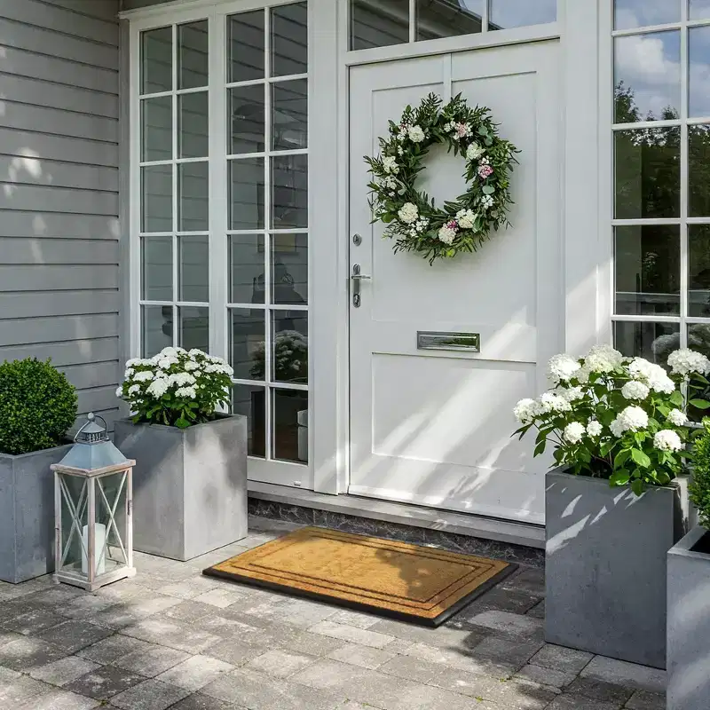 A1HC Plain Natural Coir & Rubber Door Mat, Heavy Duty, Non-Slip Durable Outdoor Entry Doormats