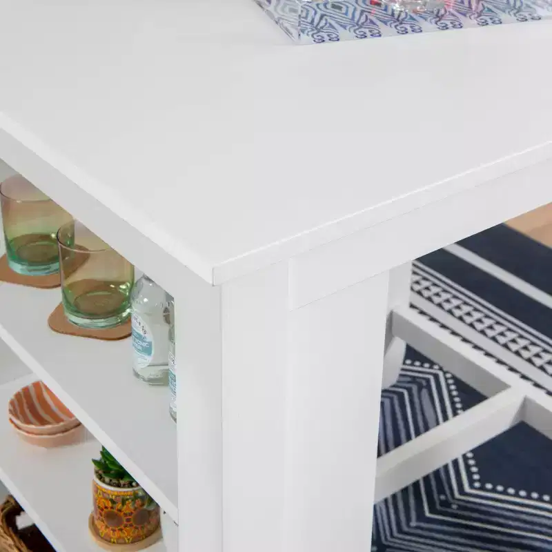 Shelby Solid Wood Space Saving Counter Height Table White - Powell