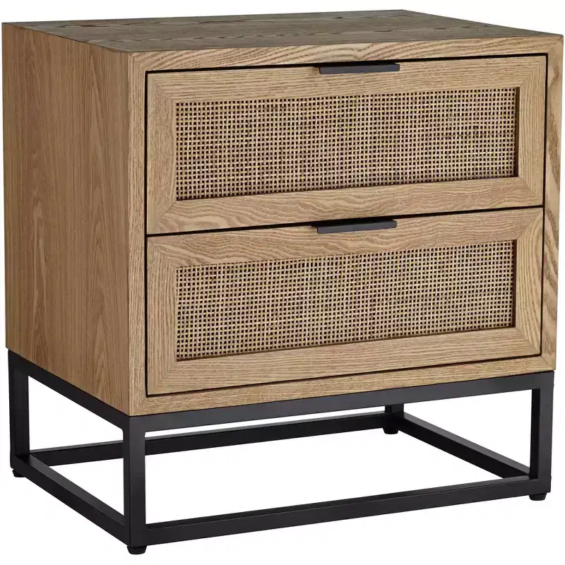 Studio 55D Delano 21 3/4 Wide Natural Wood 2-Drawer Cabinet