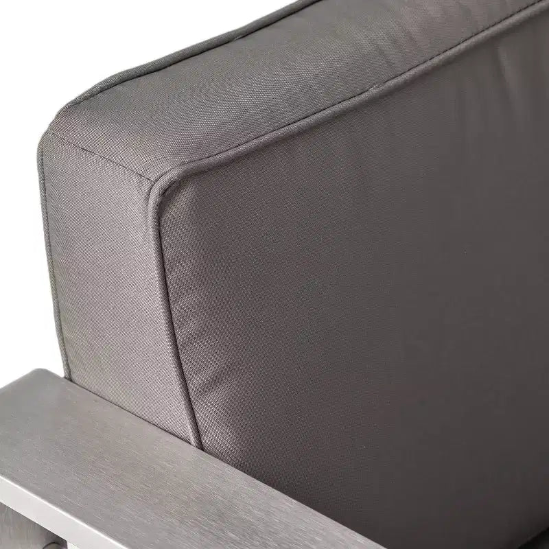 Cape Coral 2pk Aluminum Patio Club Chair - Gray - Christopher Knight Home: Weather-Resistant, Modern Design