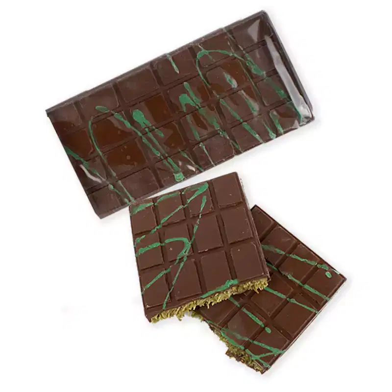 7.4oz Dubai Chocolate Bar Christmas Party Favors For Holiday Gifting, Stocking Stuffers & More - Santa Belt