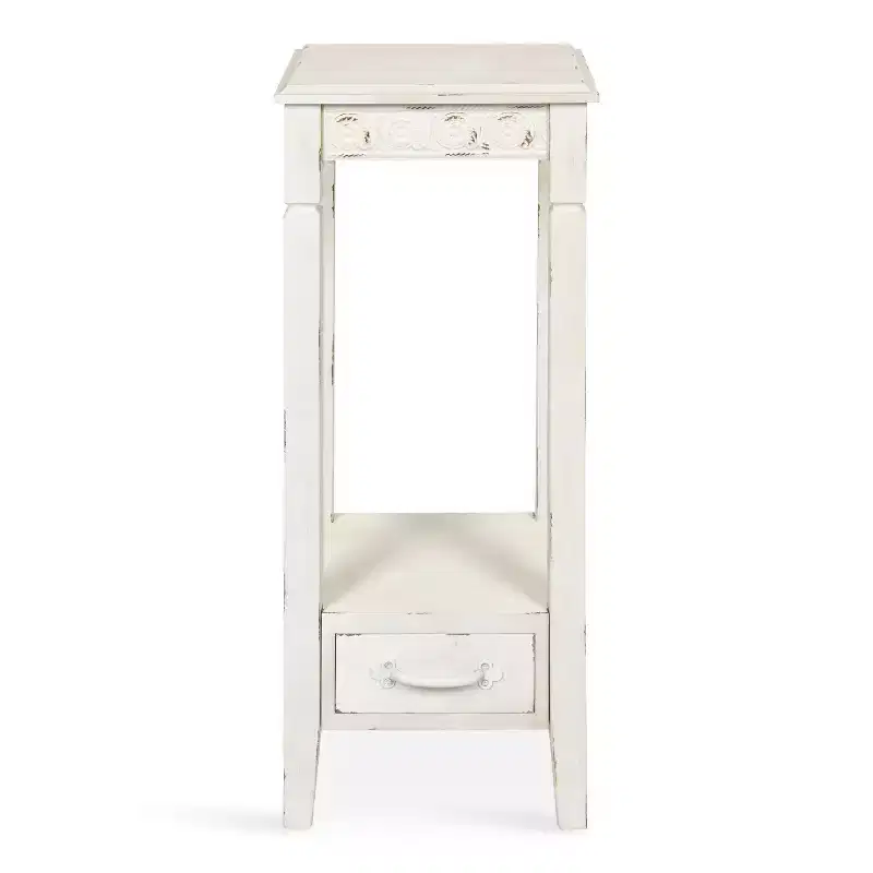 Kate and Laurel Idabelle Square Wood Tea Table, 12x12x30, White