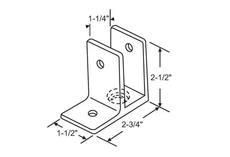 Brixwell One Ear Wall Bracket Metal 2-1/2 Height 1-1/2 Width 2-3/4 Depth 1-1/4 Panel Opening Hardware With Screws Chrome Plated Finish