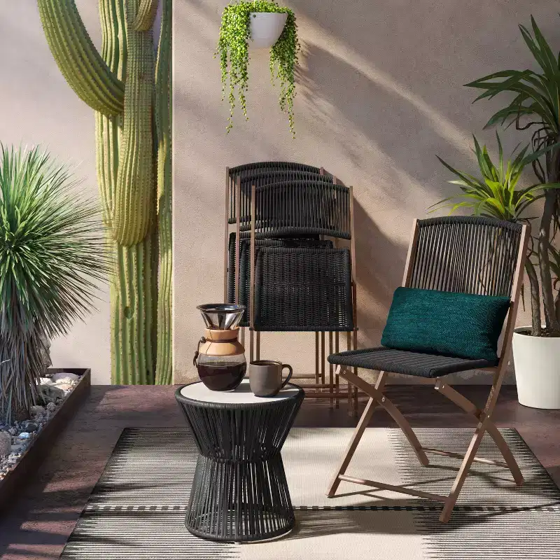 Purcell Patio Folding Chair Black - Threshold