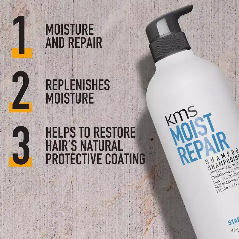 KMS Moist Repair Shampoo & Moist Repair Conditioner (25 oz XXL Large Size) - DUO SET Kit Hair Replenishes Moisture & Repairs Damage Moistrepair