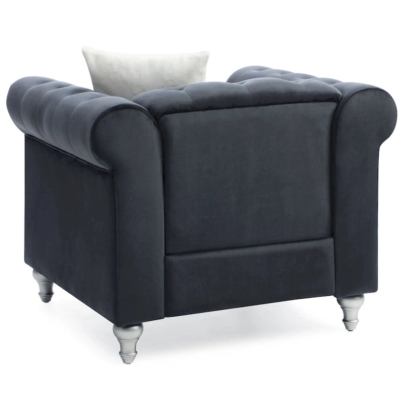 Velvet Crystal Accent Chair