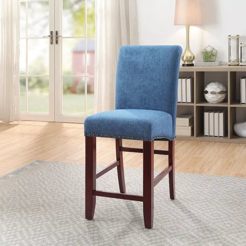 Bar stools with rivets