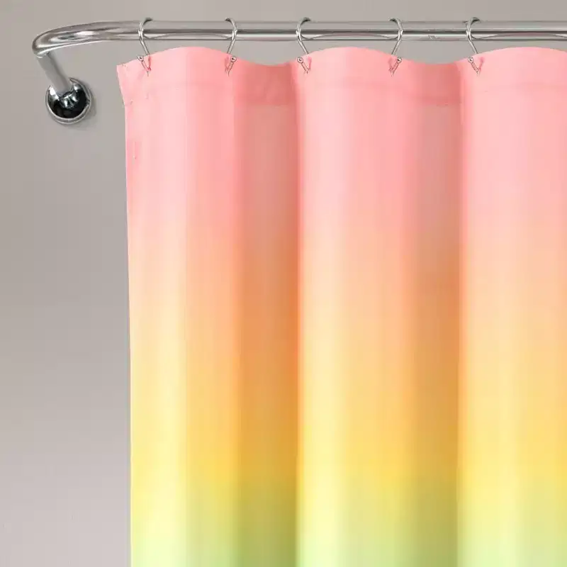 72"x72" Single Kids' Rainbow Ombre Shower Curtain Rainbow/Turquoise - Lush Décor