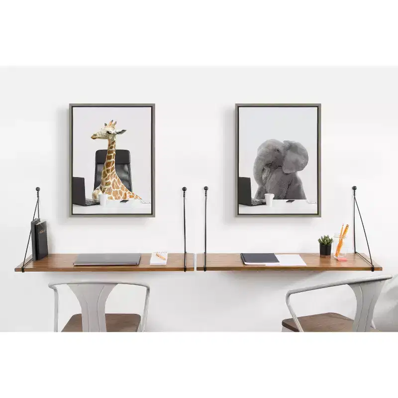 Kate and Laurel Vista Wall Mounted Wooden Desk Shelf