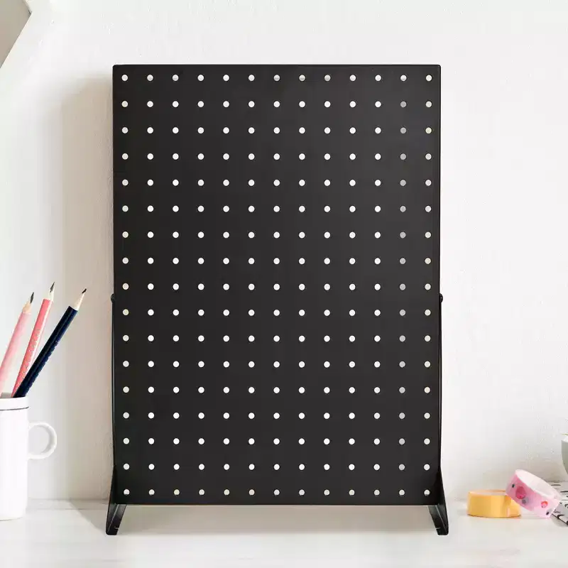 VEVOR Pegboard Display Stand, Tabletop Pegboard Display Stand, Accessories Rack Organizer, thickened Cold-Rolled Steel Peg Board Panel, Black, 4PCS