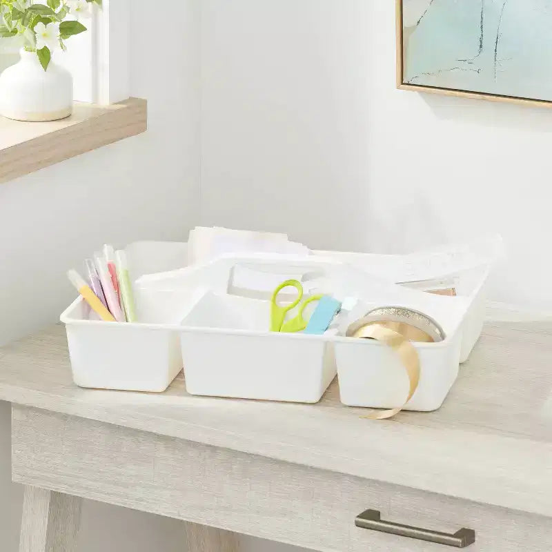 Divided Caddy Organizer White - Brightroom™: Utility Storage Cart, Polypropylene, Universal Storage, 1 Year Warranty