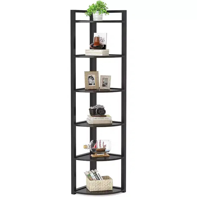 Tribesigns 6-Tier Corner Bookshelf, 70.86 Tall Book Shelving Unit Storage Rack