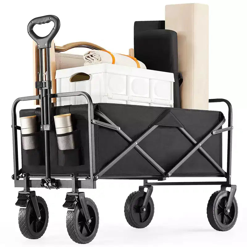 Heavy-Duty All-Terrain Folding Wagon - 330 lb Capacity for Camping/Grocery Shopping