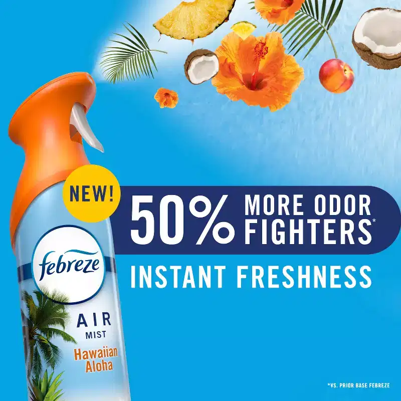 Febreze Odor-Fighting Air Freshener Lilac Sunrise: Aerosol, Non-Powered, 1-Pack