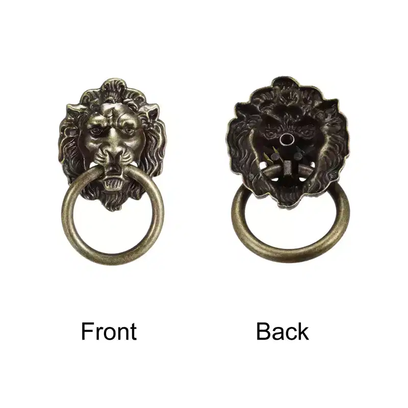 Unique Bargains Zinc Alloy Cupboard Suitcase Replacement Lion Head Pulls Knob 6 Pcs