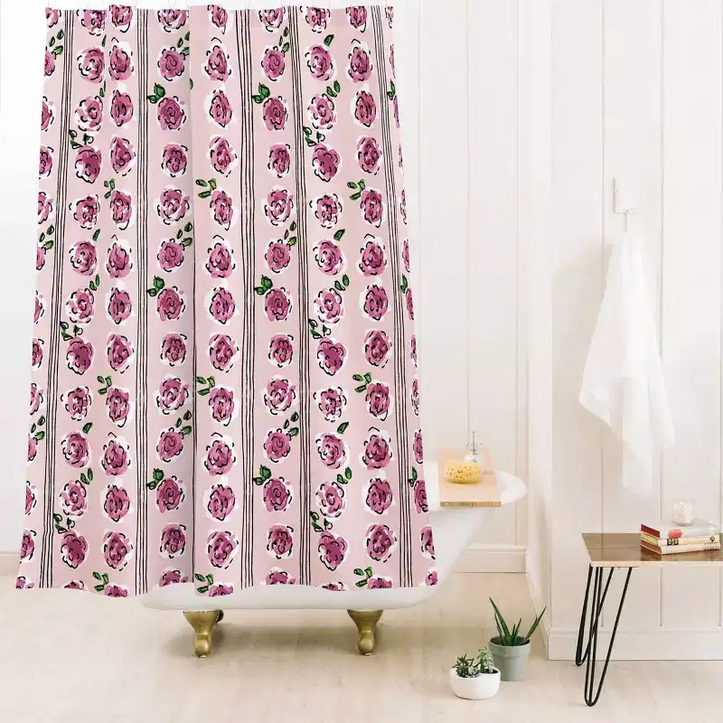 Deny Designs Dannick Romantic Rose Pattern Sweet Shower Curtain