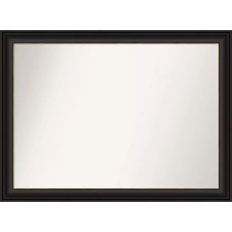 43 x 32 Non-Beveled Trio Oil Rubbed Bronze Bathroom Wall Mirror - Amanti Art: Rectangle, Polystyrene Frame, Wall Mounted