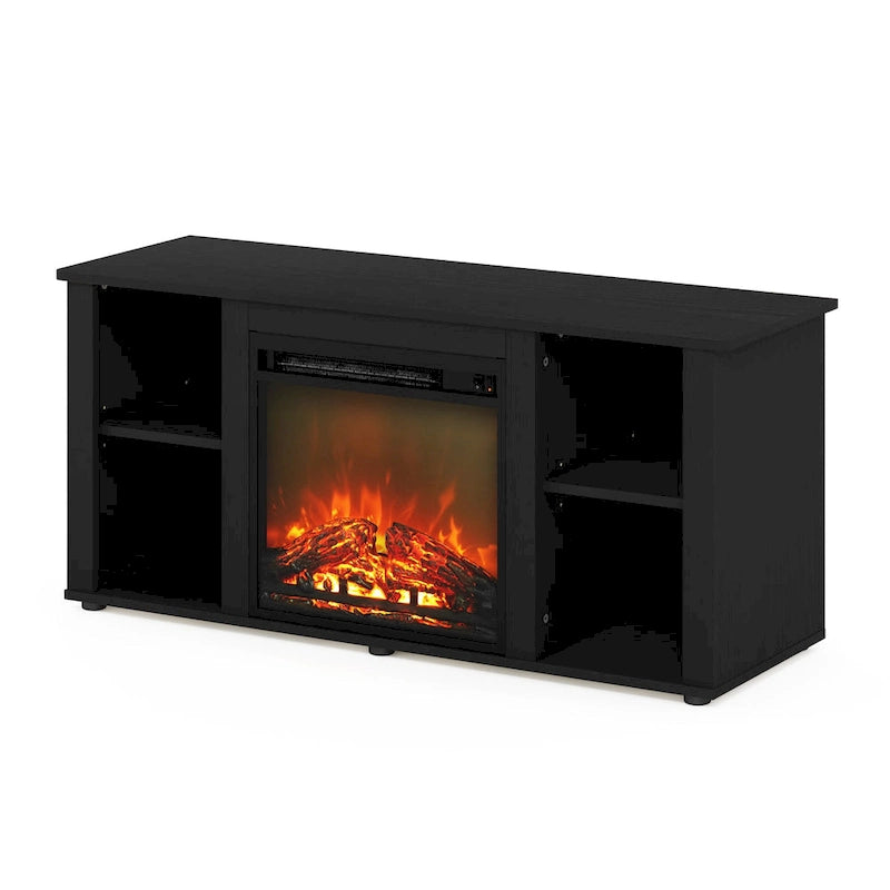 TV Stand with Electric Fireplace and Open Shelves