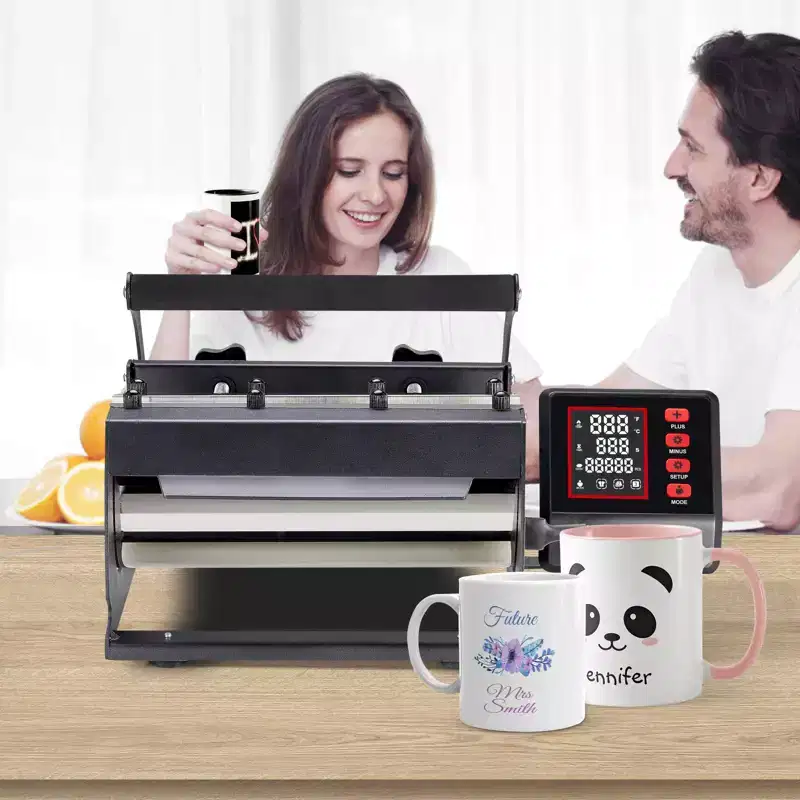 VEVOR Tumbler Heat Press Machine, 11-30oz Mug Press, Heat Up Fast and Even, Tumbler Press with Sublimation Paper, Tape and Gloves, Black
