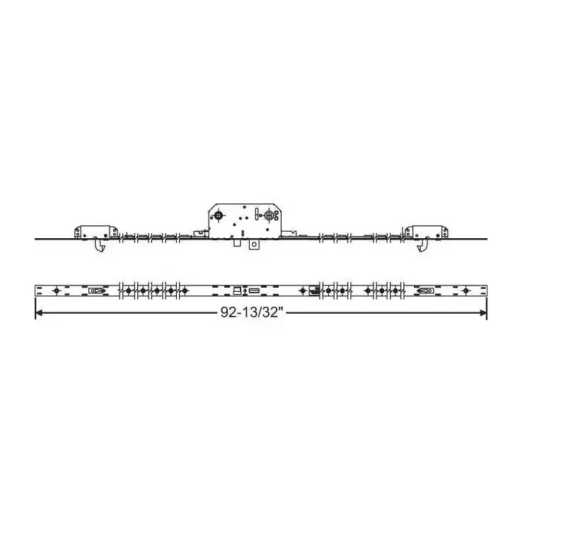Brixwell Active 3pt Lock Mechanism Stainless Steel 92-13/32 Length 8 Door Size Multipoint Door Lock Hardware Component Stainless Steel Finish
