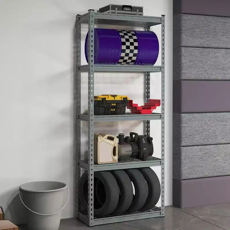 Costway 4 PCS 5-Tier Metal Shelving Unit Heavy Duty Wire Storage Rack with Anti-slip Foot Pads