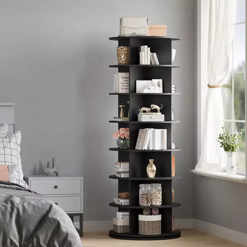 7-Tier Free-Standing Rotating Shoe Rack Tower, Shoe Display Stand, 360 Spinning Vertical Shoe Organizer for Entryway, Bedroom, White