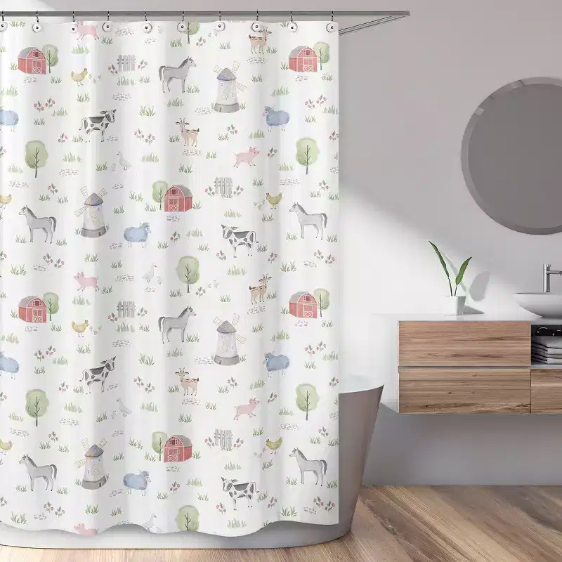 Sweet Jojo Designs Shower Curtain 72in.x72in. Farm Animals Multicolor